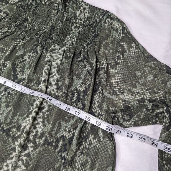 Express Snake Print Long Sleeve Shift Dress - Picture 6 of 7